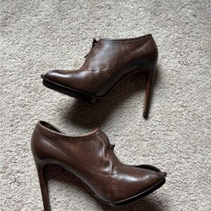 Yves Saint Laurent Dark Brown Heeled Boots